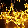 Гірлянда Штора, від мережі, 3м, STAR CURTAIN, Теплий білий / Новорічна гірлянда зірочки, фото 4