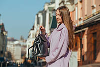 Чорний жіночий рюкзак із натуральної шкіри з тисненням Tiding Bag — 87115, фото 4