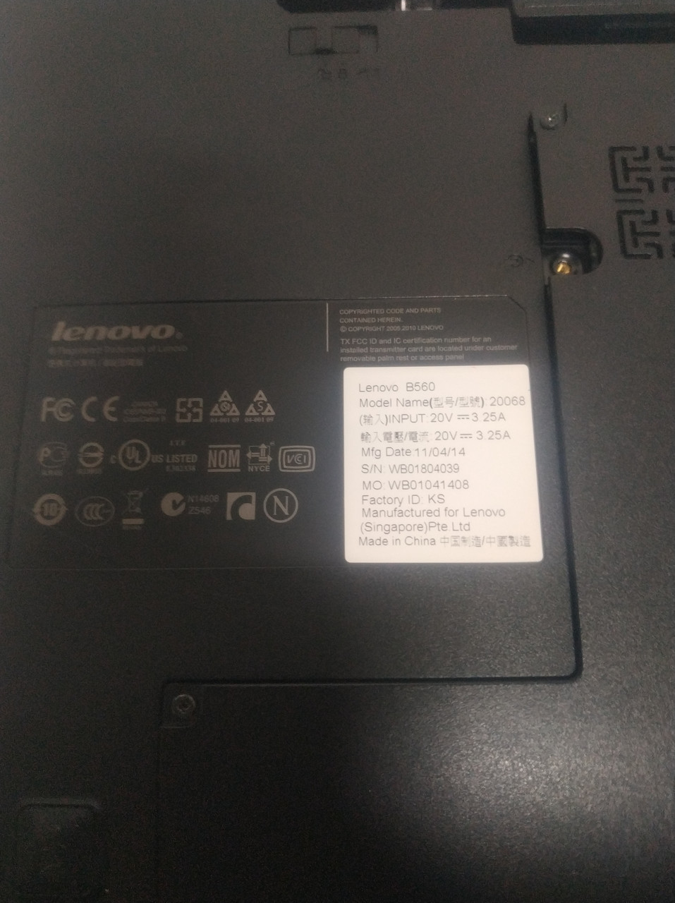 Ноутбук Lenovo B560 на запчасти. Разборка Lenovo B560 (10203-1, 48.4jw06.021) - фото 2 - id-p1536017062