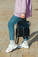 Стильний жіночий рюкзак з натуральної шкіри Чорний Tiding Bag - 25437, фото 3