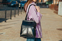 Стильний жіночий рюкзак з натуральної шкіри Чорний Tiding Bag - 25437, фото 7