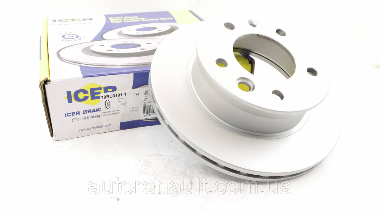 Гальмівний диск передній на Фольксваген ЛТ 28-46 1996-2006 ICER(Іспанія) 78BD01811, фото 1