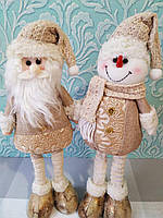 Мягкая новогодняя фигура-игрушка  на выдвижных ножках |Іграшка новорічна Гном, Сніговик, Дід Мороз|