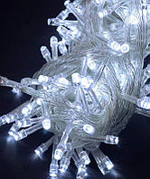 Светодиодная гирлянда 160 LED классическая 5 мм длина 8.5 метров с прозрачным проводом свет белый (1120-03)