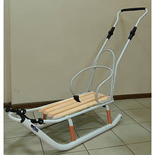 Санки Anmar Active (реєстр.ручка, без капюшона, дерев.сидіння) білий
