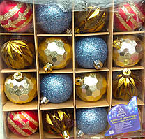 Ялинкова новорічна куля 6 см 16 шт. набір ялинкові новорічні іграшки