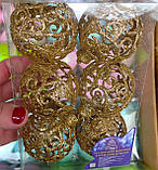 Ялинкова новорічна куля 6 см 6 шт. набір ялинкові новорічні іграшки, фото 4