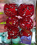 Ялинкова новорічна куля 6 см 6 шт. набір ялинкові новорічні іграшки, фото 5