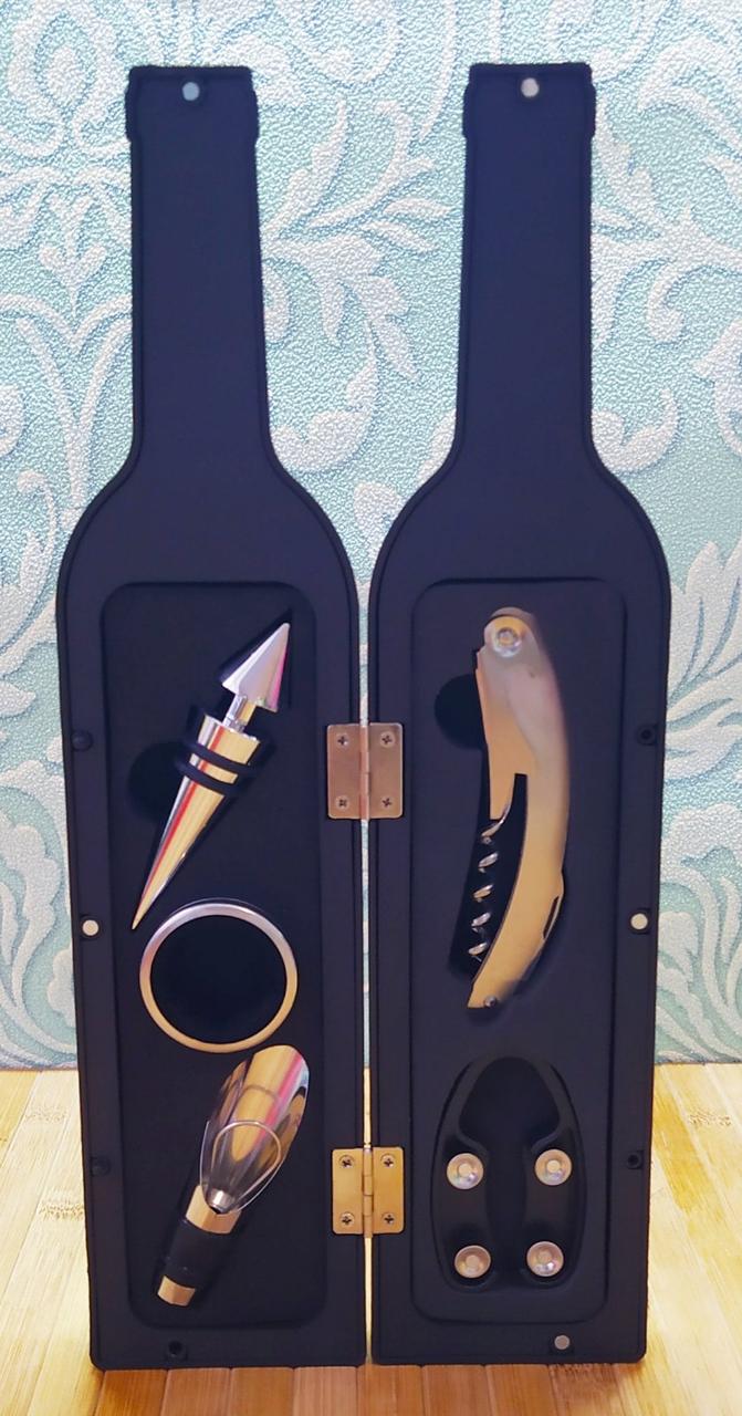 Набор для вина Wine bottle из 5 предметов | Сувенірний набір для вина, фото 1