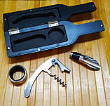 Набір для вина Wine bottle з 3 предметів ⁇ Сувенірній набір для вина" Набір сомельє-Бутелька для вина маленька, фото 5