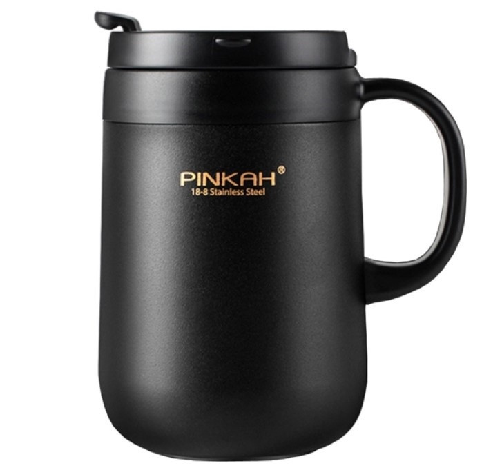 Термокухоль з ручкою Pinkah PJ-3523-L 460 мл Чорна