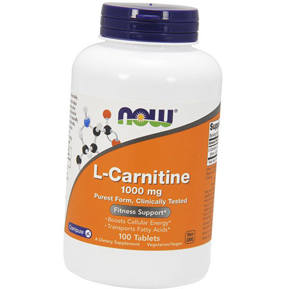L-карнітин NOW L-Carnitine Tartrate 1000 100 tab Жіроспалювач