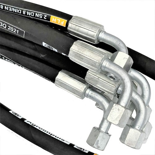 Шланг високого тиску (РВТ) гайка під ключ S22 ( М18х1,5) з кутом 90° L=0,6 (2SN), фото 1