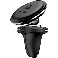 Автомобільний тримач для смартфона BASEUS Magnetic Air Vent Car Mount Holder with cable clip Black SUGX-A01