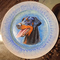 Тарілка кераміка з принтом «Собака»