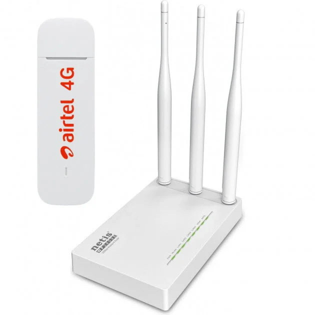 Комплект 4G модем Huawei e3372-607 original+WiFi роутер Netis MW5230 потримка MIMO антен, фото 1