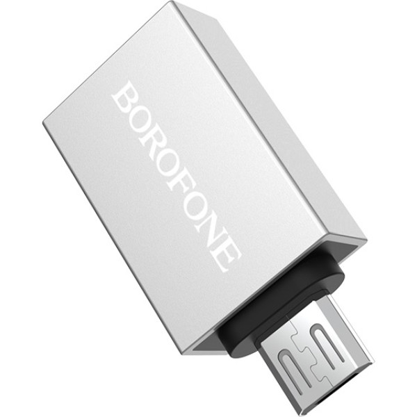 Адаптер-перехідник Borofone adapter USB-A to Micro-USB OTG support USB 3.0 Grey (BV2)