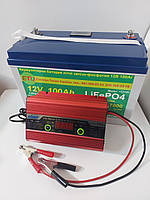 Акумулятор для човна, катера тяговий LiFePo4 ETU 12 V 100 AH + Зарядний 20 А. Гарантія 18 міс