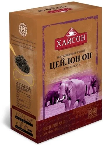 ЧАЙ HYSON ЦЕЙЛОН OPA КУРАПНОЛИСТОВИЙ ЧОРНИЙ 100 ГР