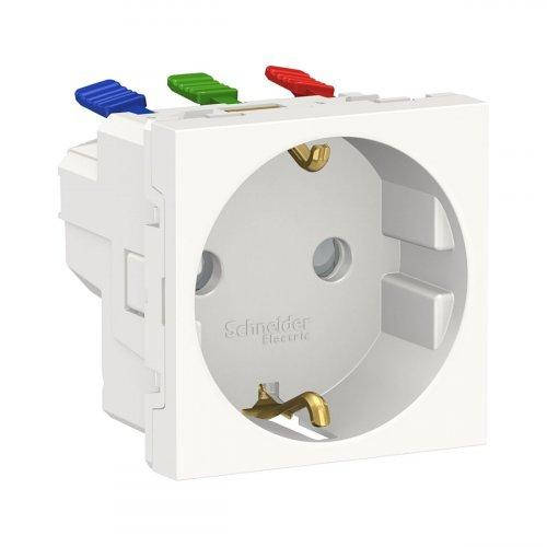 Розетка с зазем., со штор., с быстрозажим. клеммами, 16А, 250В, Unica ...