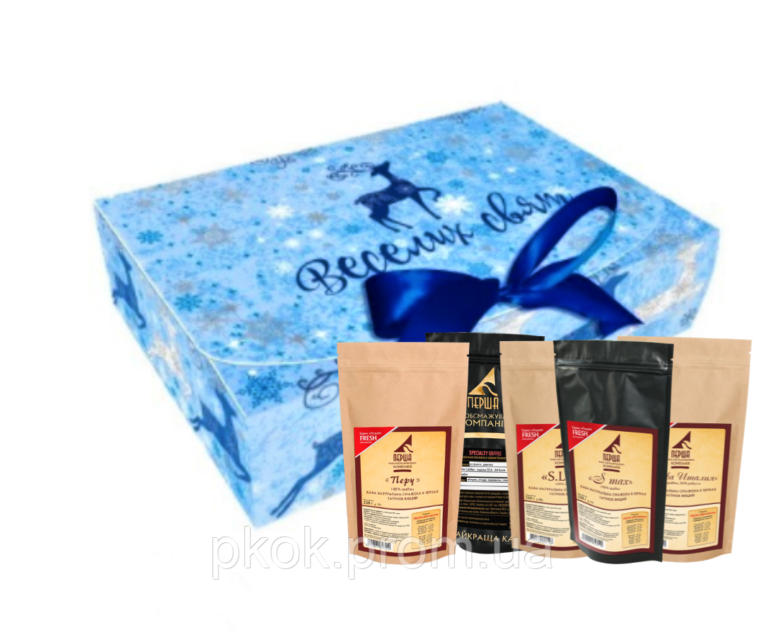Подарунковий дегустаційний набор "Усі смаки кави - Веселих свят" - найкращий подарунок на Новий рік і Різдво