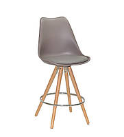 Полу-барный стационарный стул Милан MILAN BAR 65 бежево- серый 23 с подножкой