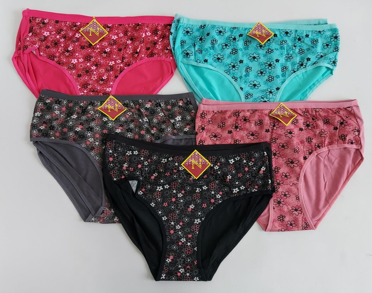 Труси жіночі бавовняні з квіточками 3XL (10 шт)