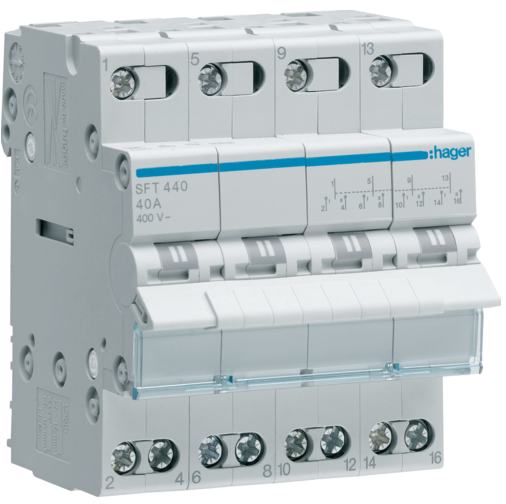 Перемикач введення резерву SFT440 I-0-II 4P 40А Hager