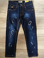 Дитячі джинси на хлопчика підлітка колір синій на зріст 152-158 см