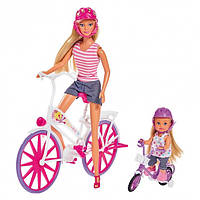 Кукольный набор Simba Штеффи и Эви Прогулка на велосипедах 5733045