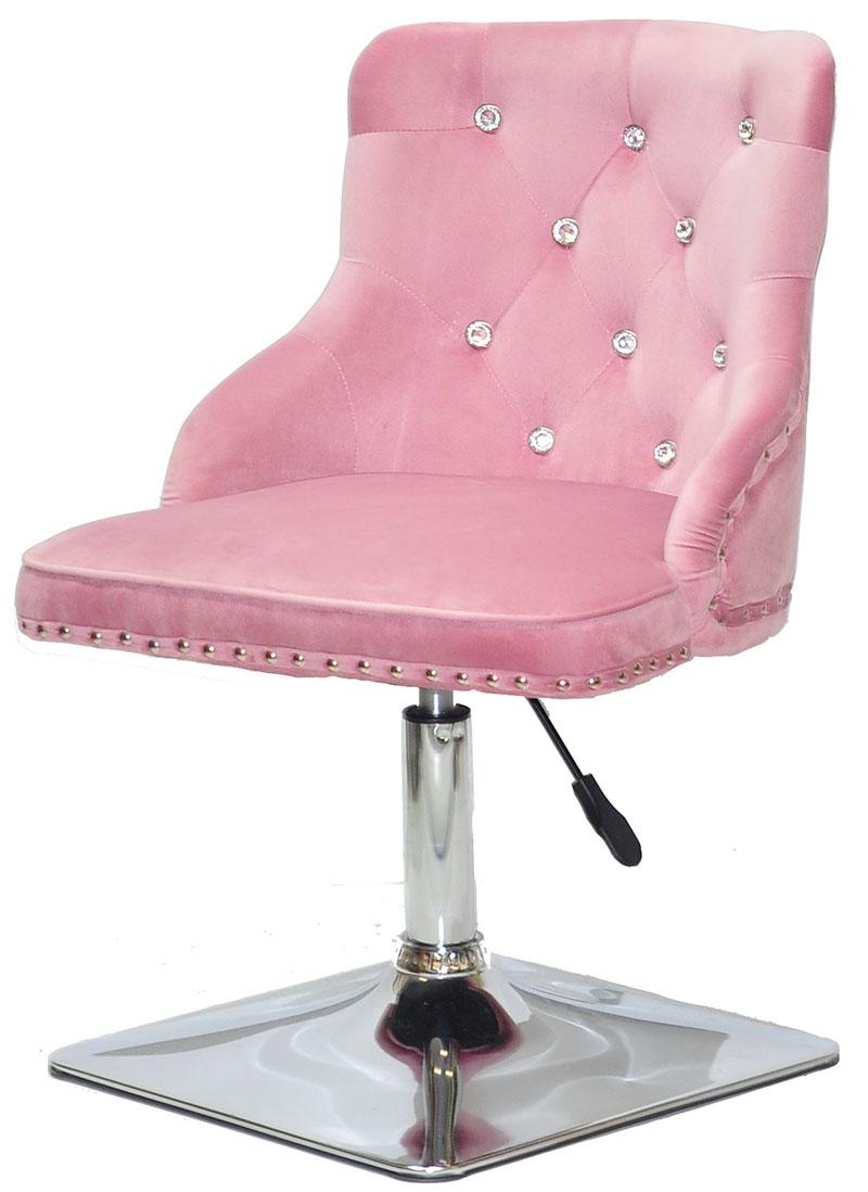 Стілець Olimp SV 4CH-Base фрезовий 1025 велюр зі стразами Swarovski, на хромованій квадратній опорі, фото 1