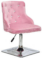 Стілець Olimp SV 4CH-Base фрезовий 1025 велюр зі стразами Swarovski, на хромованій квадратній опорі, фото 5