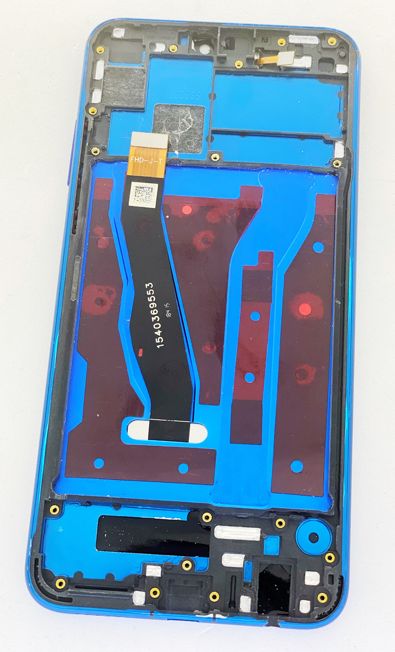 Дисплей (екран) для Huawei Honor 8X + тачскрін, чорний, з передньою панеллю синього кольору, оригінал