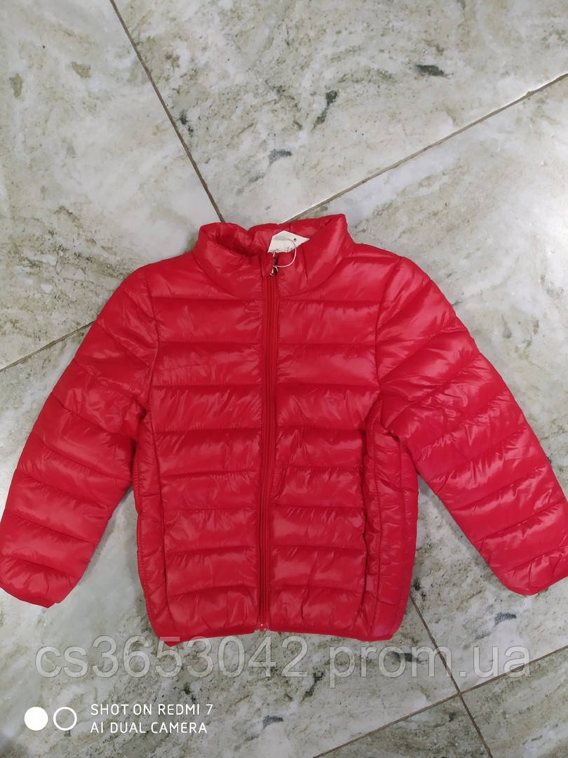 Куртка демісезонна на діток колір червоний на синтепоні 104-110 см