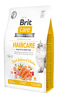 Brit Care Cat GF Haircare Healthy & Shiny Coat Корм для кішок з куркою і лососем 2 кг