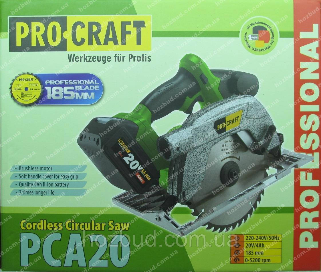 Дискова пила акумуляторна Procraft PCA20 (20 V)