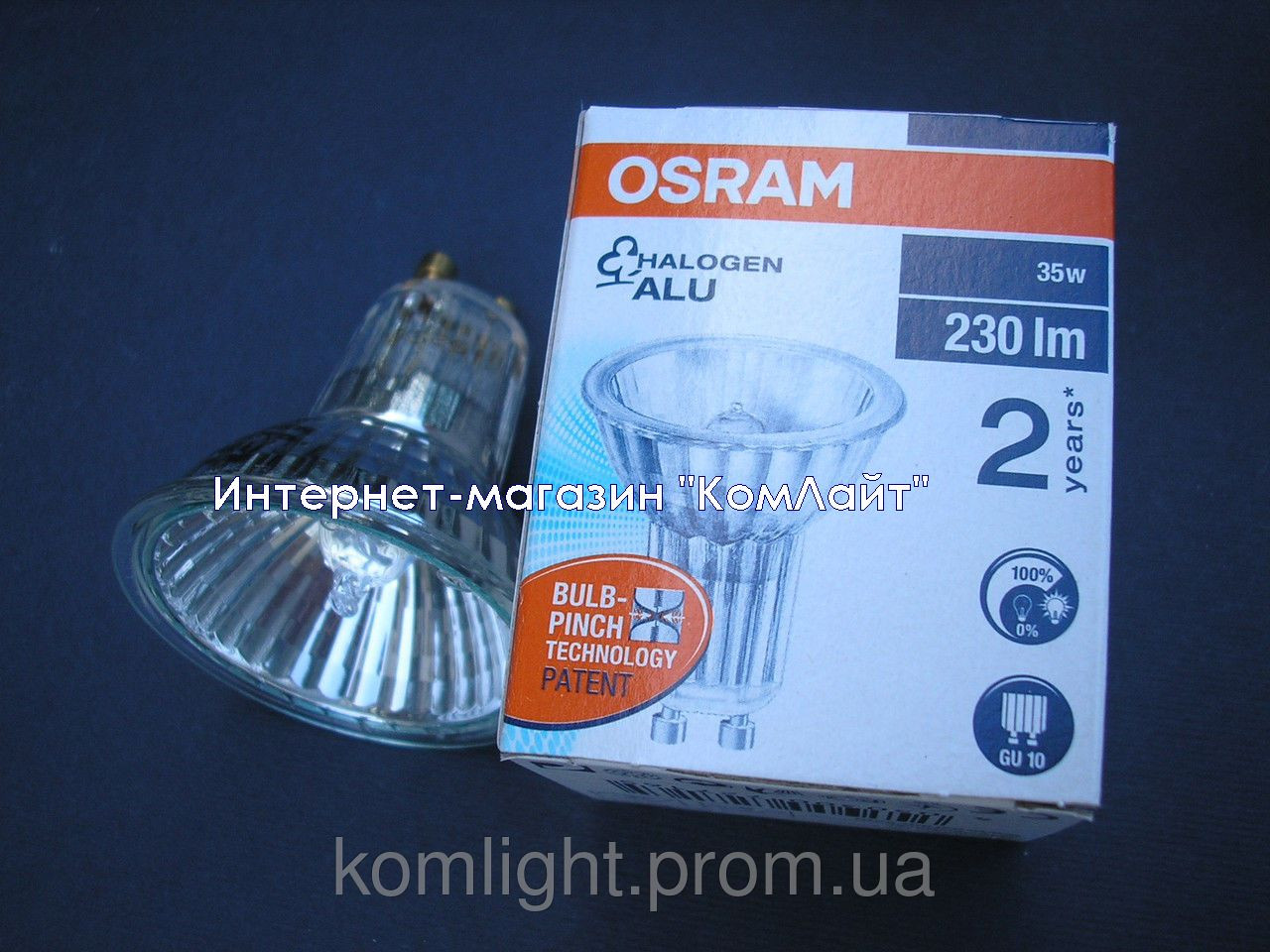 Лампа галогенна OSRAM 64820FL 35W GU10 220 V 35 грд. (Німеччина)