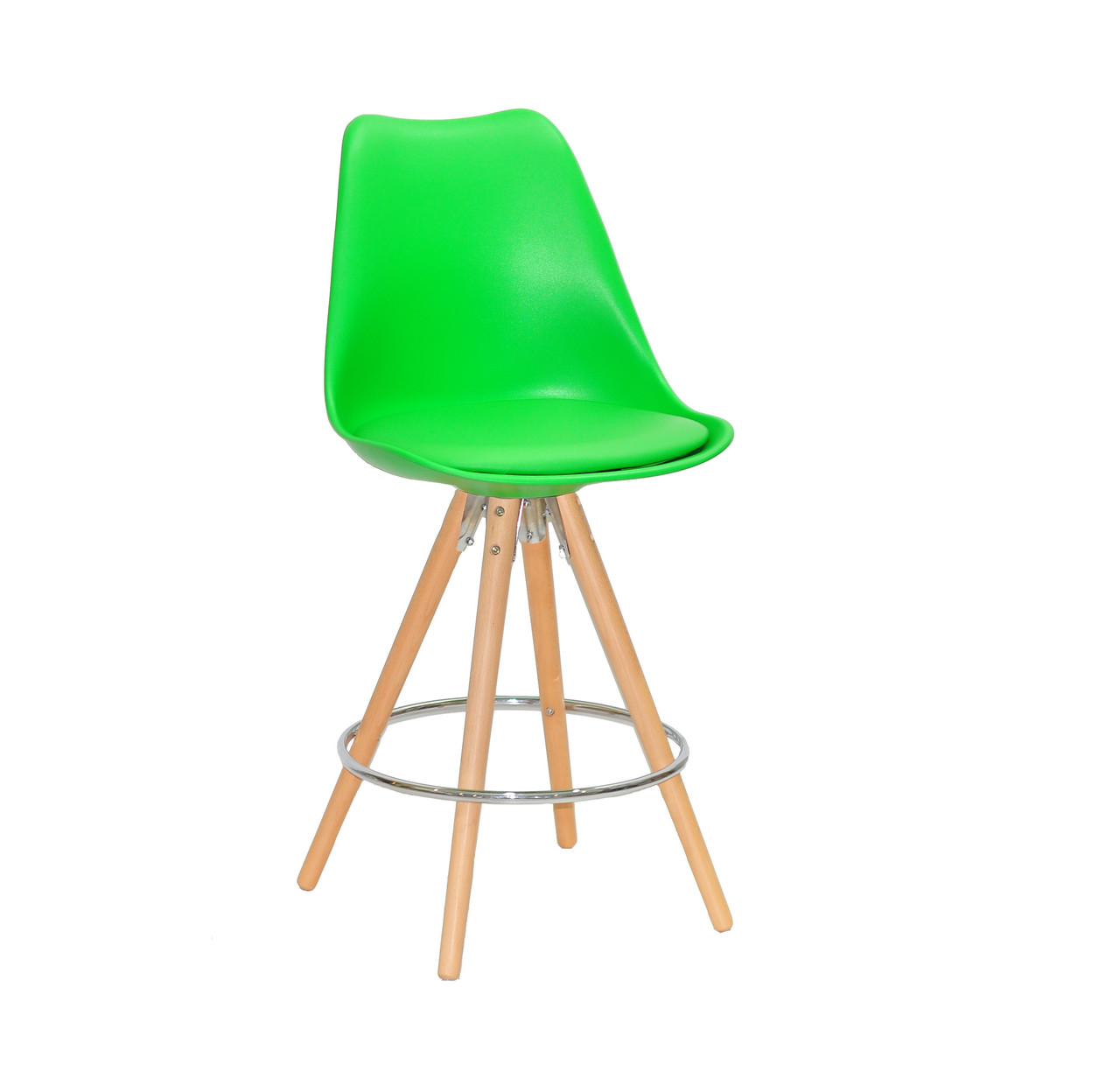 Напів-барний стаціонарний стілець Мілан MILAN BAR 65 зелений 44 з підніжкою, фото 1