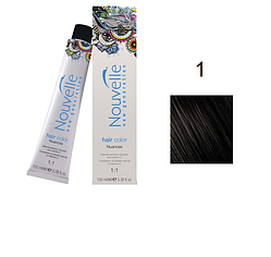 Фарба для волосся Nouvelle Hair Color 1 чорний 100 мл, фото 1