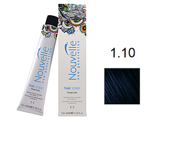 Фарба для волосся Nouvelle Hair Color 1.10 синяво-чорний 100 мл, фото 1