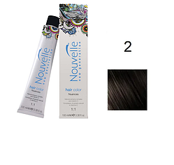 Фарба для волосся Nouvelle Hair Color 2 дуже темно-коричневий 100 мл, фото 1