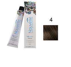Фарба для волосся Nouvelle Hair Color 4 середньо-коричневий 100 мл, фото 1