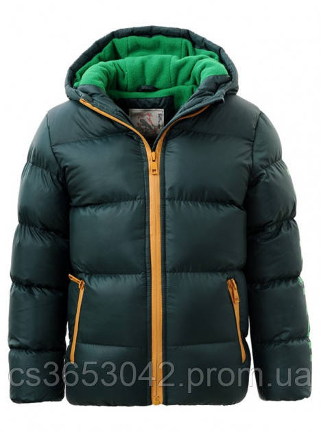 Куртка дута на флісі для хлопчика колір зелений 116-122 см
