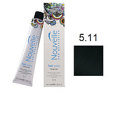 Крем-фарба для волосся Nouvelle Hair Color 5.11 насичений попелястий світло-каштановий 100 мл, фото 1
