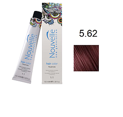 Крем-фарба для волосся Nouvelle Hair Color 5.62 світлий червоний матово-коричневый100 мл, фото 1