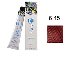Фарба для волосся Nouvelle Hair Color 6.45 темно-мідний червоного дерева русявий 100 мл, фото 1