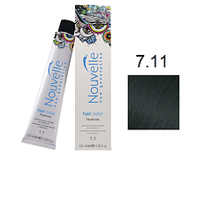 Крем-фарба для волосся Nouvelle Hair Color 7.11 насичений попелястий блонд 100 мл, фото 1