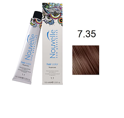 Фарба для волосся Nouvelle Hair Color 7.35 середньо-золотистий русявий червоного дерева 100 мл, фото 1