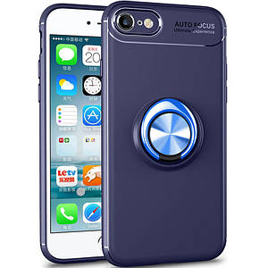 TPU чехол Deen ColorRing під магнітний тримач (opp) для Apple iPhone 7 / 8 / SE (2020) (4.7") Кільце-тримач, Синій / Синій