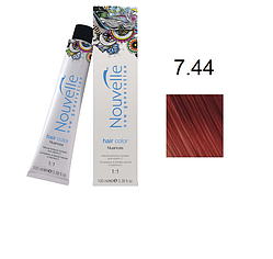 Фарба для волосся Nouvelle Hair Color 7.44 яскравий мідно-русявий 100 мл, фото 1